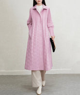 HEYFANCYSTYLE Luxury Japanese Pleated Quilted Long Coat Women's